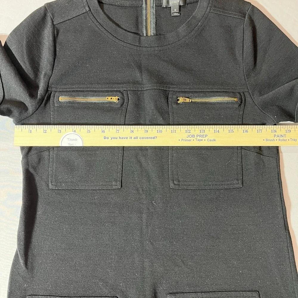 J. Crew Womens Wool Zippered Shift Dress Size 12‎ Preppy Pockets Retro Mod 60s